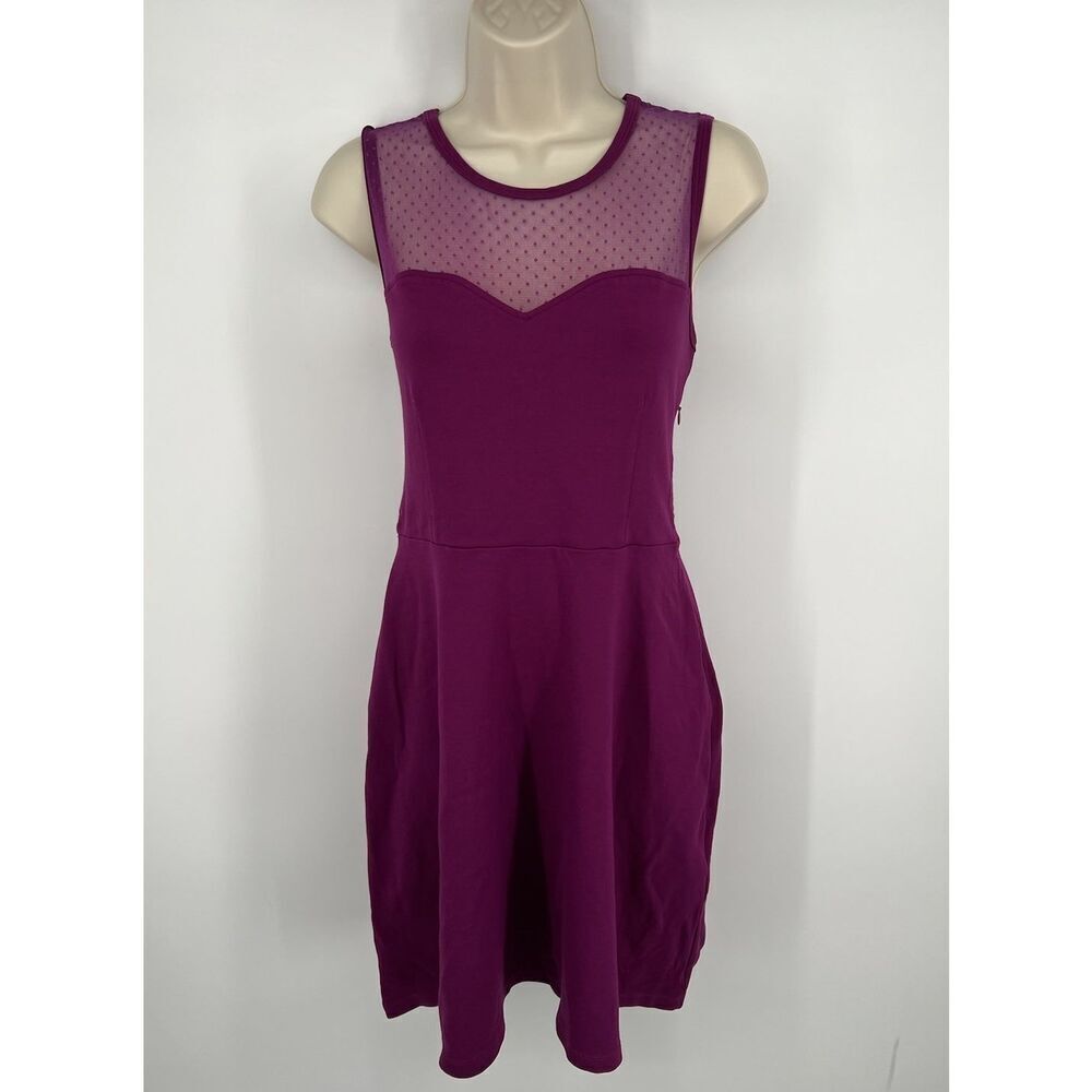 Red Valentino Ponte Dress Womens Size Large Mengenta Purple Point D'Espirit